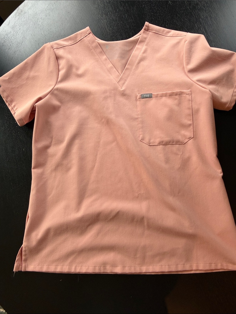 Figs Women's Short Sleeve V-Neck Scrub Top - Peach Pink Medium